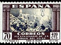 Spain 1940 Pilar Virgin 70 + 20 CTS Multicolor Edifil 895. España 895. Uploaded by susofe